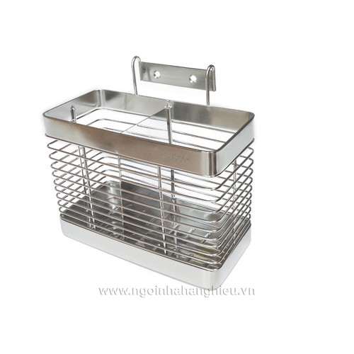 Ống đũa inox 2 ngăn dán tường