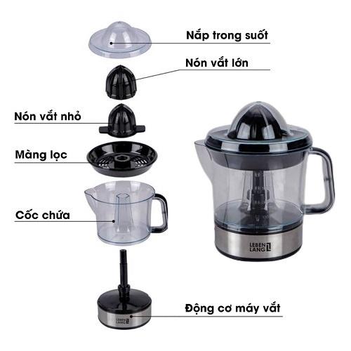 Máy Vắt Cam Tự Động Bằng Điện Lebenlang Tự Động Xoay 2 Chiều Thay Đổi Bằng Lực Nhấn