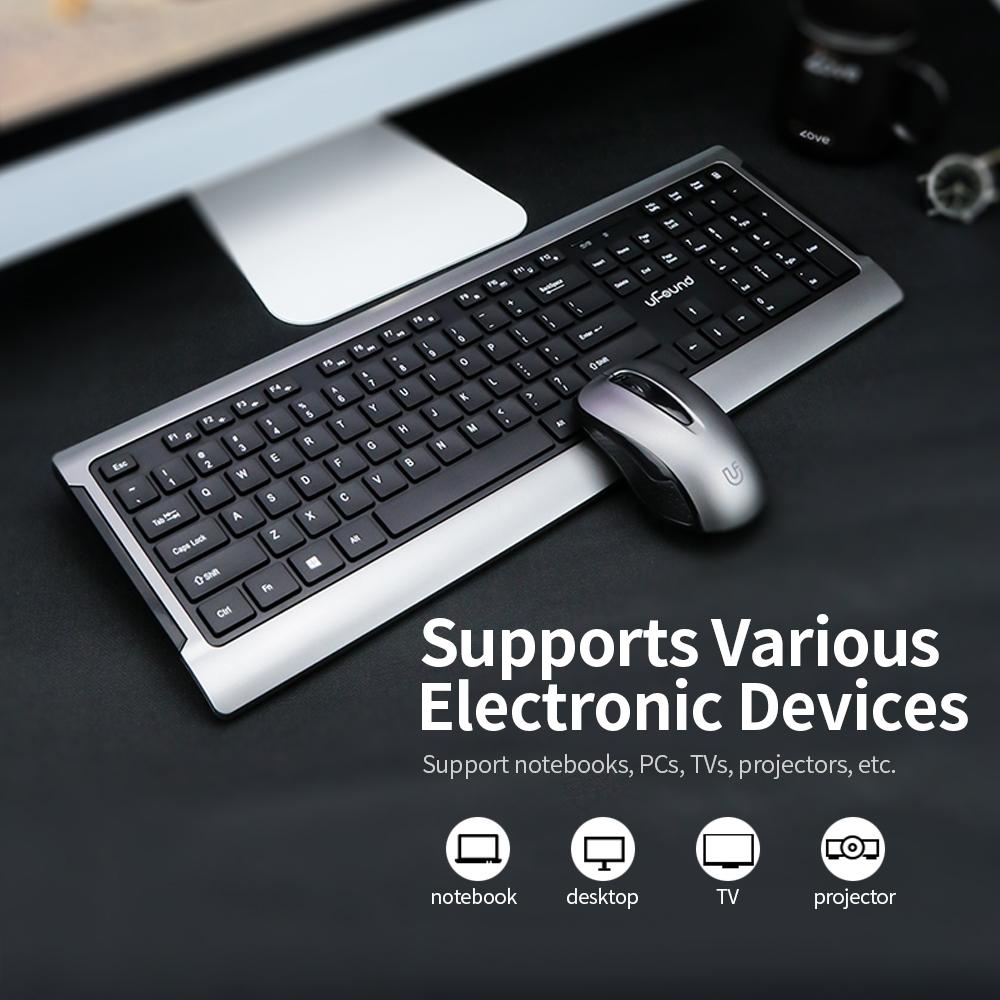 Combo 106 phím Bàn phím uFound R-756 truyền tải 2.4G + Chuột không dây 1200DPI cho Văn phòng Doanh nghiệp
