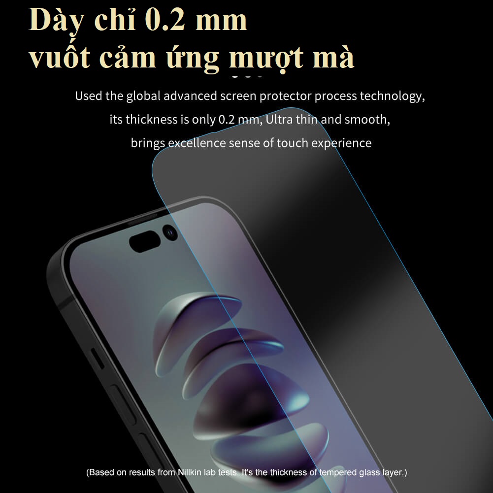 Cường lực full màn hình 0.2mm chống chói cho iP 14 Pro Max / iP 14 Pro Nillkin Amazing H+PRO - Hàng chính hãng