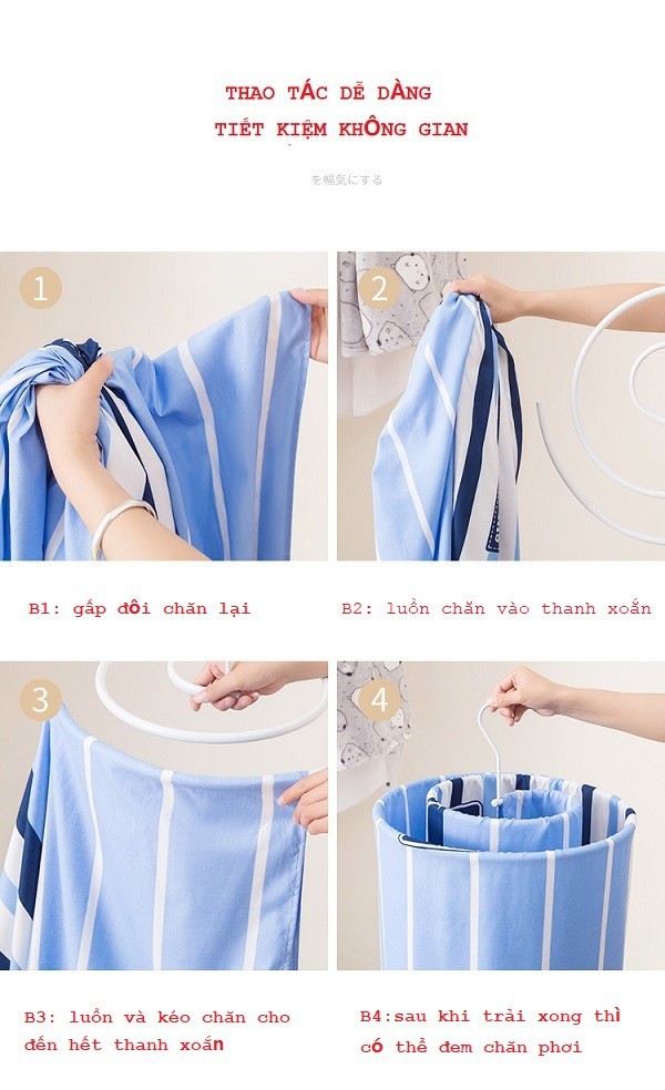 Giá phơi chăn mền siêu tiết kiệm không gian
