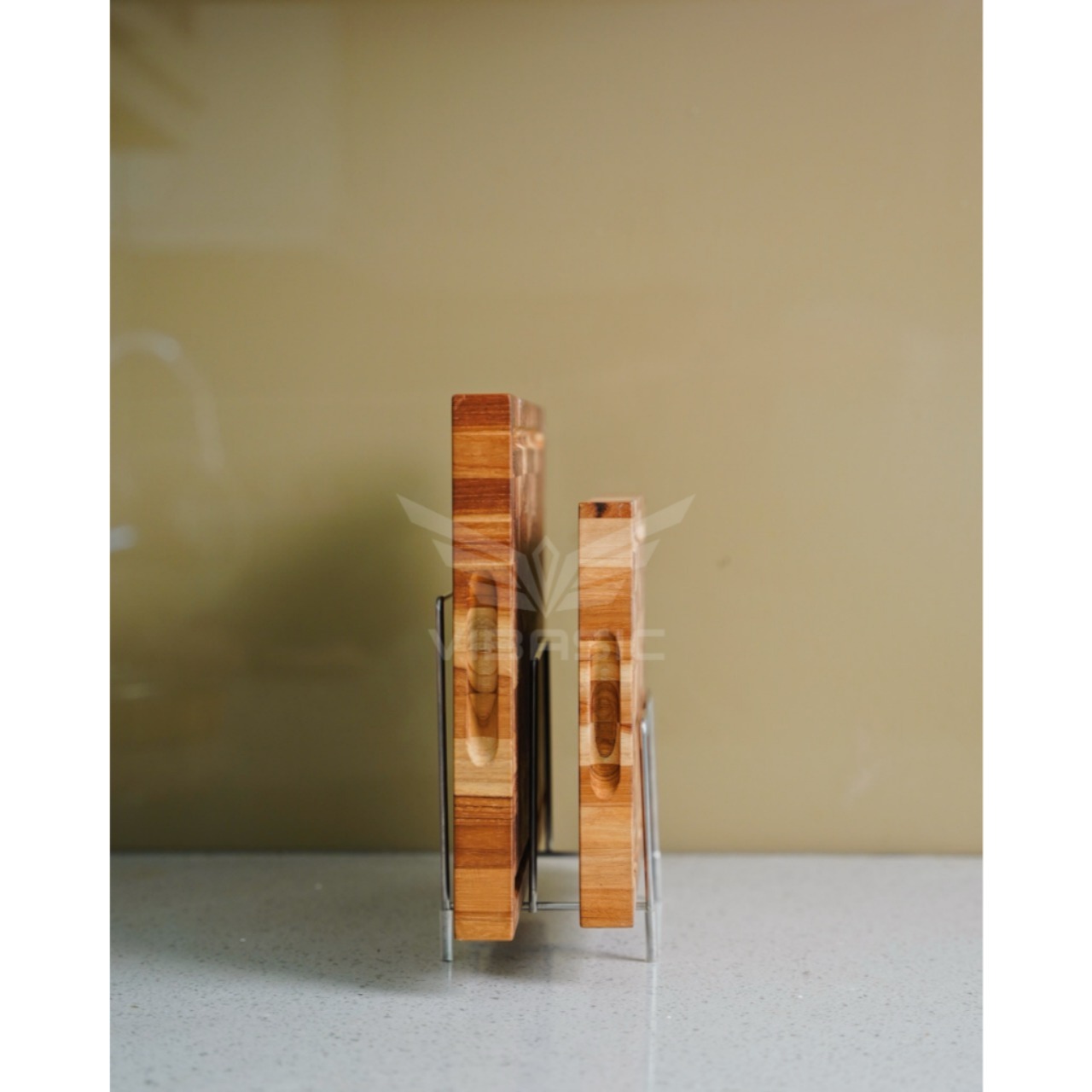 Kệ đựng thớt inox 2 ngăn Vibasic đa năng kết hợp đựng nắp nồi, dao, thớt