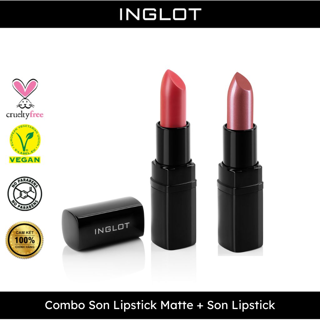 Bộ trang điểm môi Son thỏi Lipstick + Son thỏi Lipstick Matte INGLOT