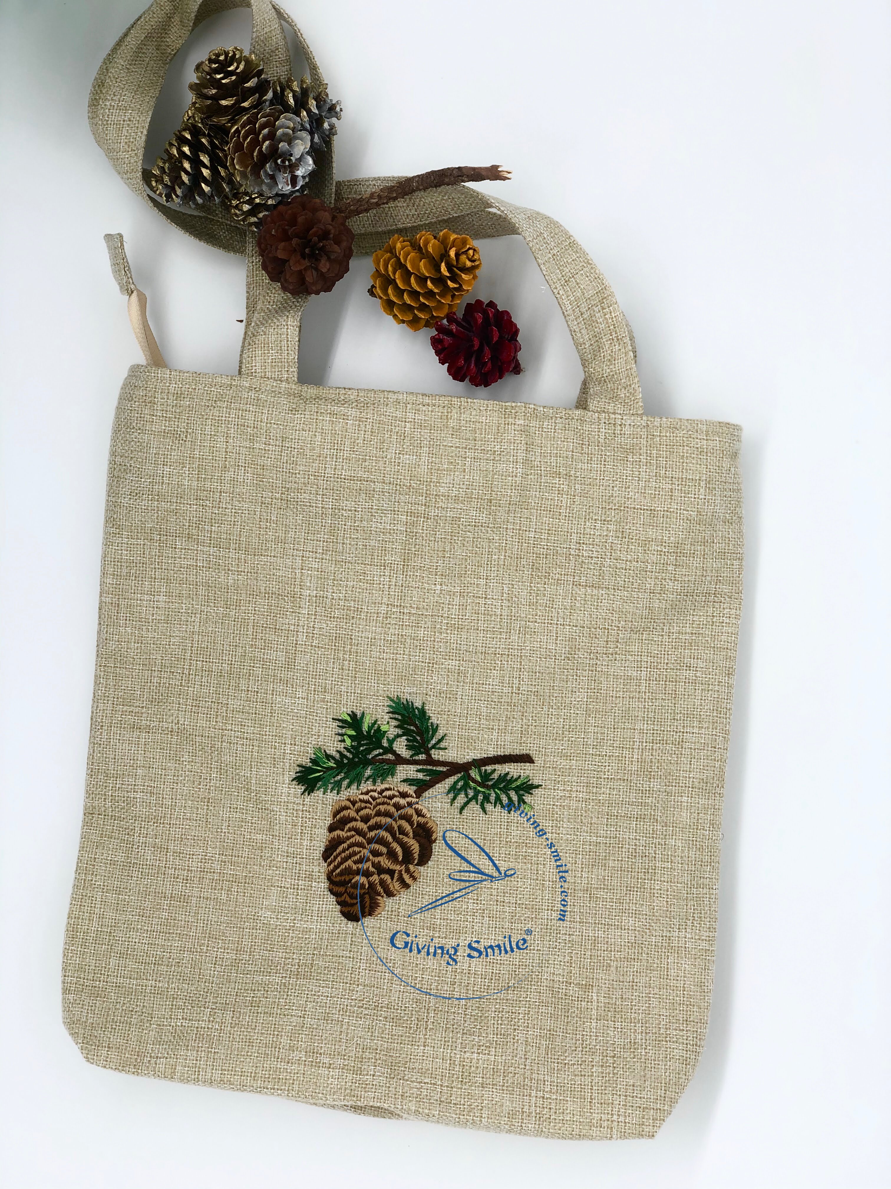 Túi tote đứng thêu tay nữ thời trang - Autumn Pine