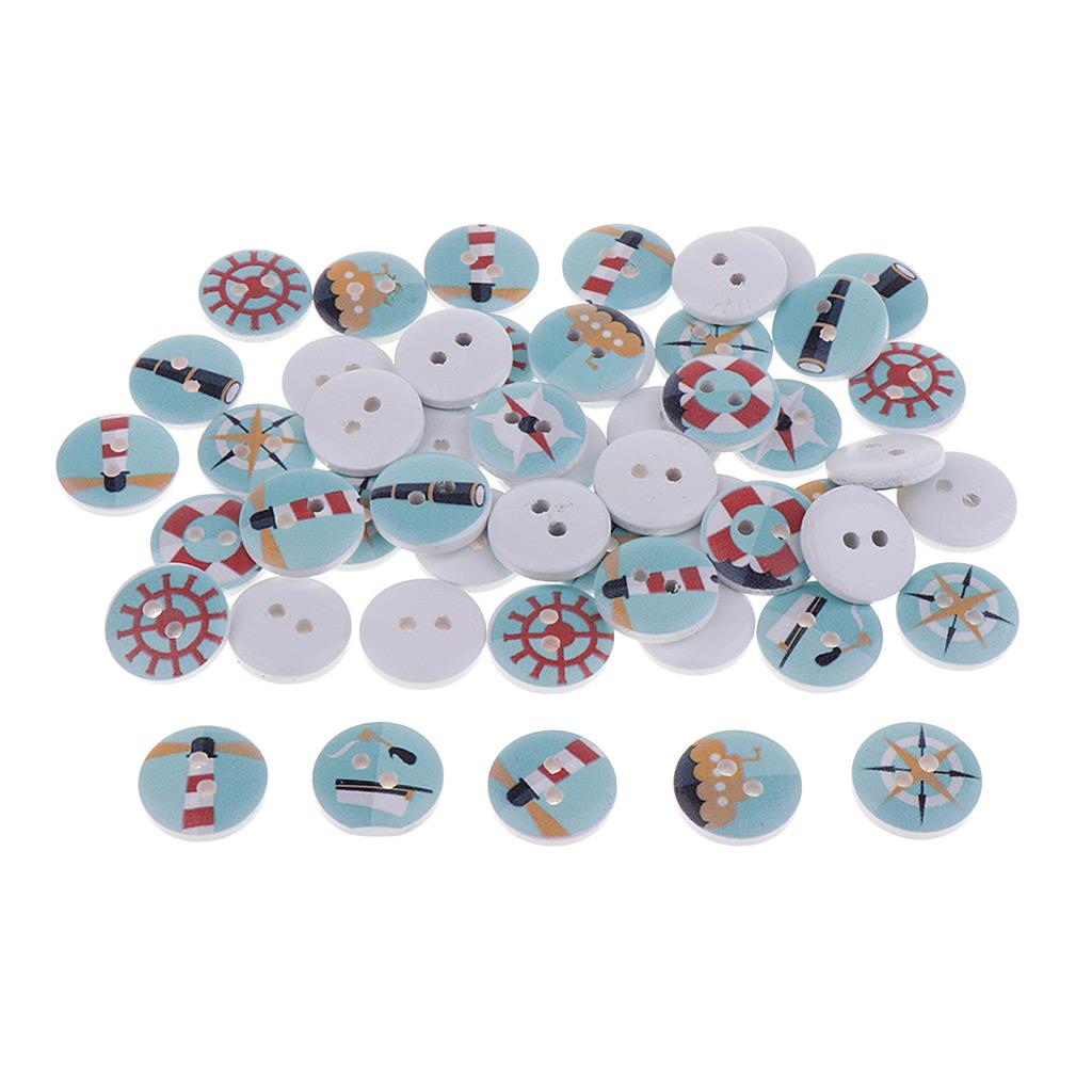 50 Cái Tranh Vòng Nút Gỗ Handmade Thủ Công DIY Dán Trang Trí