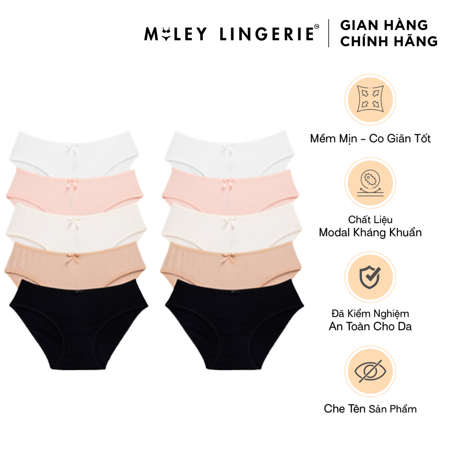 Hình ảnh Bộ 10 Quần Lót Nữ Modal Miley Lingerie - Giao Màu Ngẫu Nhiên