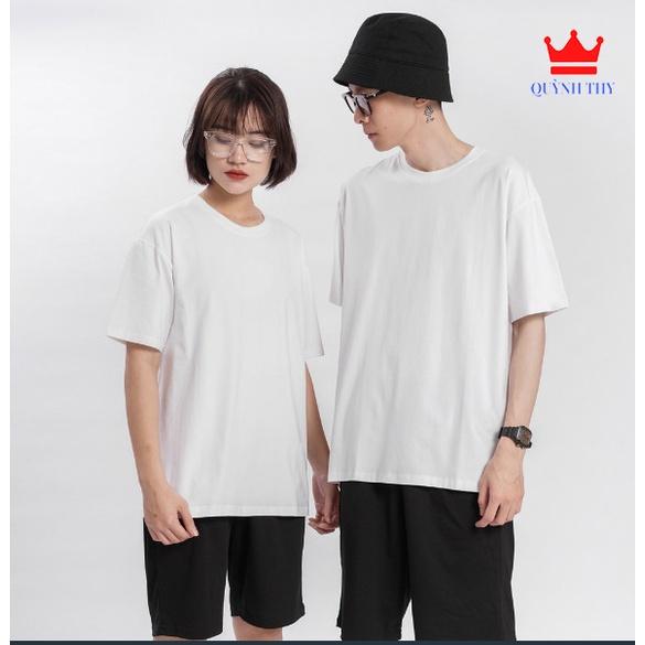 Áo thun TRƠN Unisex Nam Nữ Form rộng tay lỡ Vải Thun Cotton mát mịn thấm hút mồ hôi