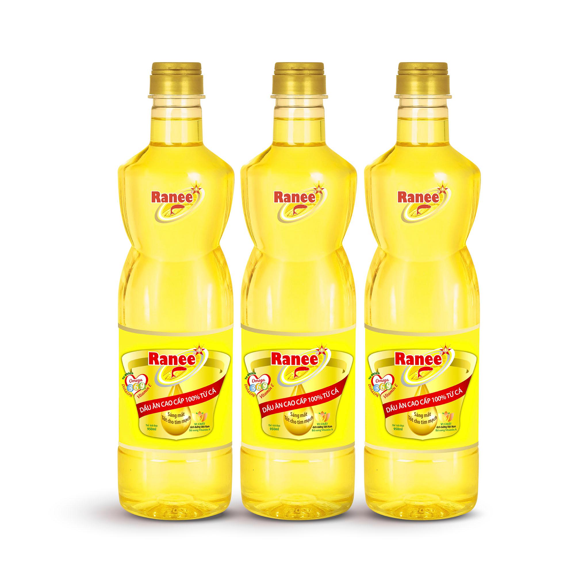 Combo 3 chai dầu ăn dinh dưỡng Ranee 950ml (950ml/chai x 3 chai)