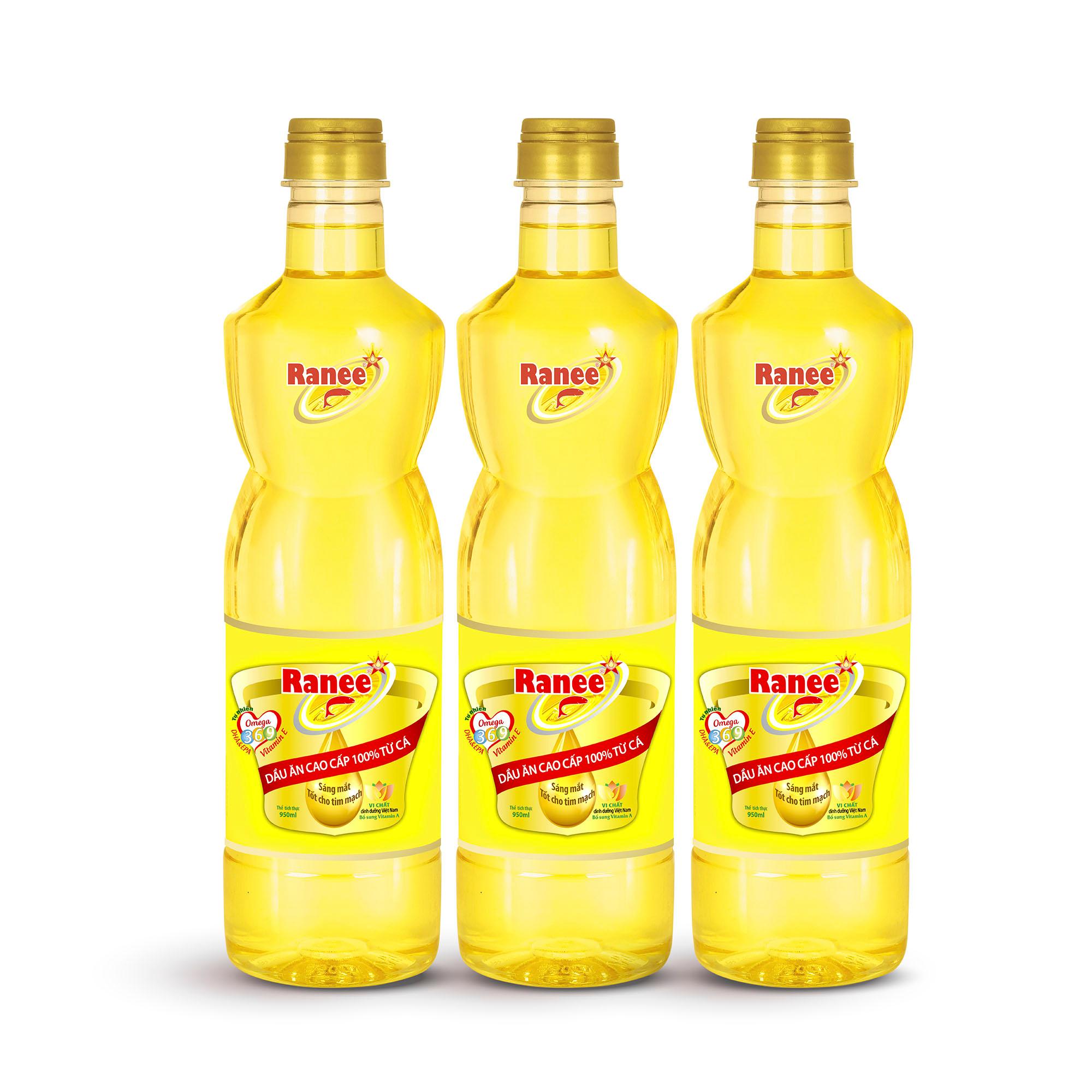 Combo 3 chai dầu ăn dinh dưỡng Ranee 950ml (950ml/chai x 3 chai)