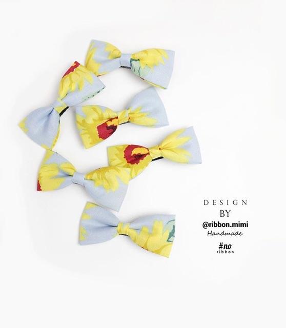 Kẹp Tóc Nơ Vải Hoa Handmade Cao Cấp Ribbon.mimi cột / kẹp