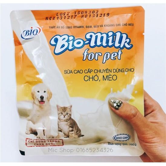 Combo sữa Bio và bình sữa 60ml cho chó mèo con