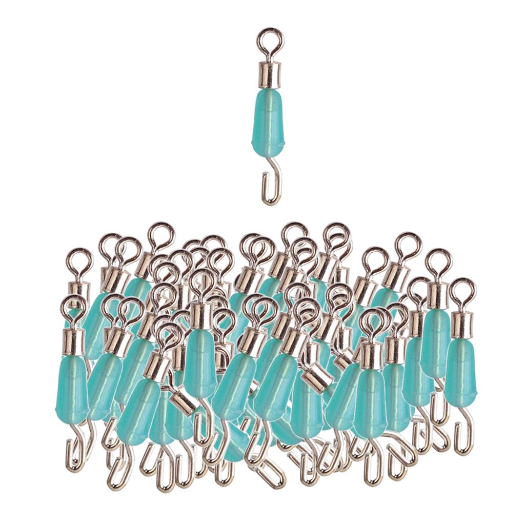 100pcs Fishing Sub-line Link Connectors Quick Change Rolling Swivels Clips