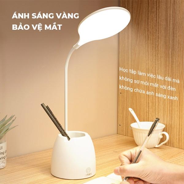 Đèn Học Để Bàn Bảo Vệ Mắt Cảm Ứng 3 Mức Ánh Sáng Hỗ Trợ Chống Cận, Có Pin Tích Điện, Đèn Bàn Học Led Đọc Sách, Làm Việc