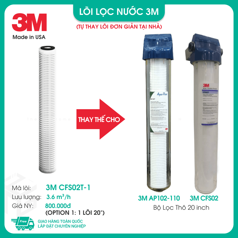 Lõi Lọc Nước 3M - Made in USA, Đủ Model Thay Thế Các Dòng Máy Lọc Nước 3M (AP110, AP2-C405-SG, HSF-IR-IS, HF20-MS, AP420, FF101, HF40-S, HF90, AP917HD-S, HCD-2, AP11T, EASY C-LC, BREW120-MS, FF100, DP190...) - Hàng Chính Hãng
