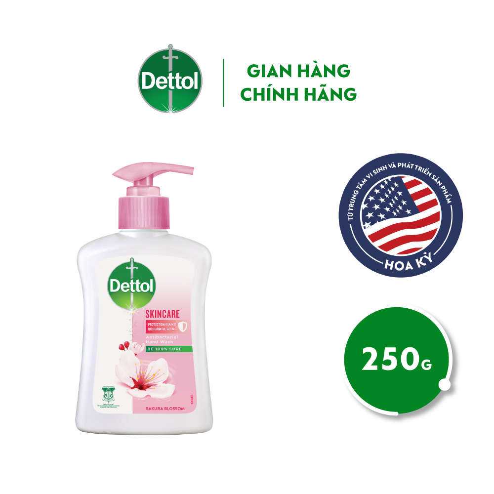 Nước rửa tay Dettol kháng khuẩn dưỡng da - Chai 250g