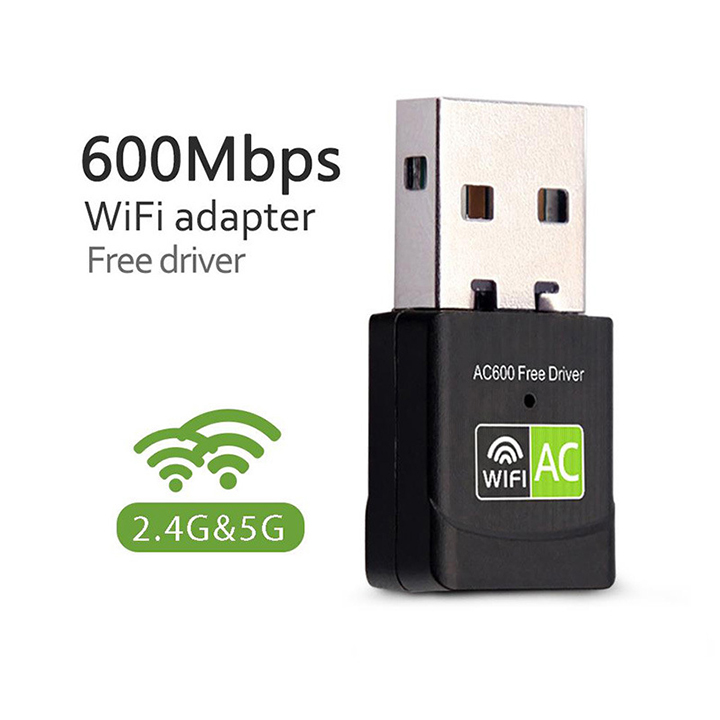 USB thu sóng wifi băng tần kép 2.4G / 5G 802.11AC 600Mbps, repeater 5G, phiên bản nâng cấp tốc độ cao