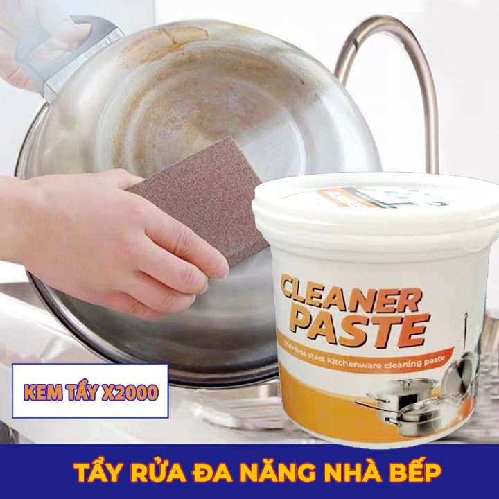 Kem Tẩy Rửa Xoong Nồi Đa Năng CLEANER PASTE X2000, Bột Tẩy Rửa Dụng Cụ Nhà Bếp Đánh Bay Vết Bẩn Siêu Trắng Sạch Bóng