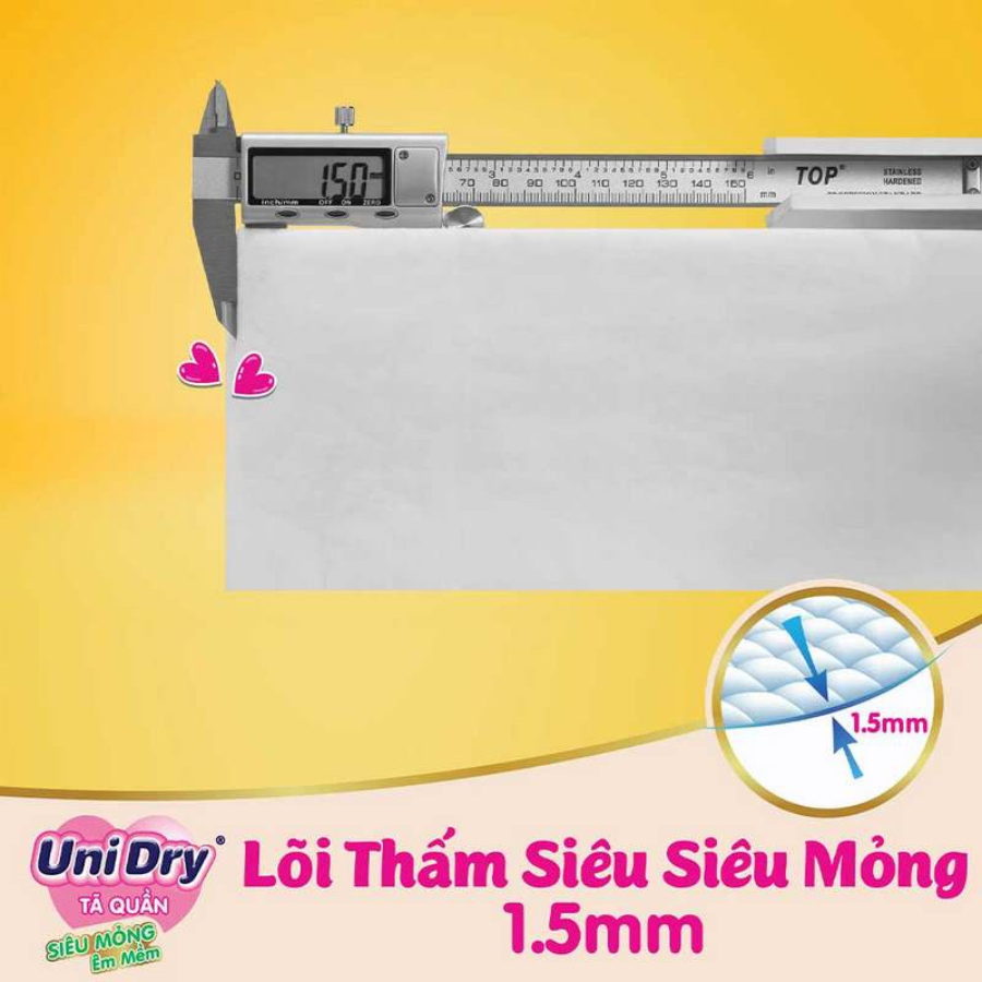 Tã Quần Siêu Mỏng UniDry Ultrathin Gói Cực Đại Size M74 (74 miếng)