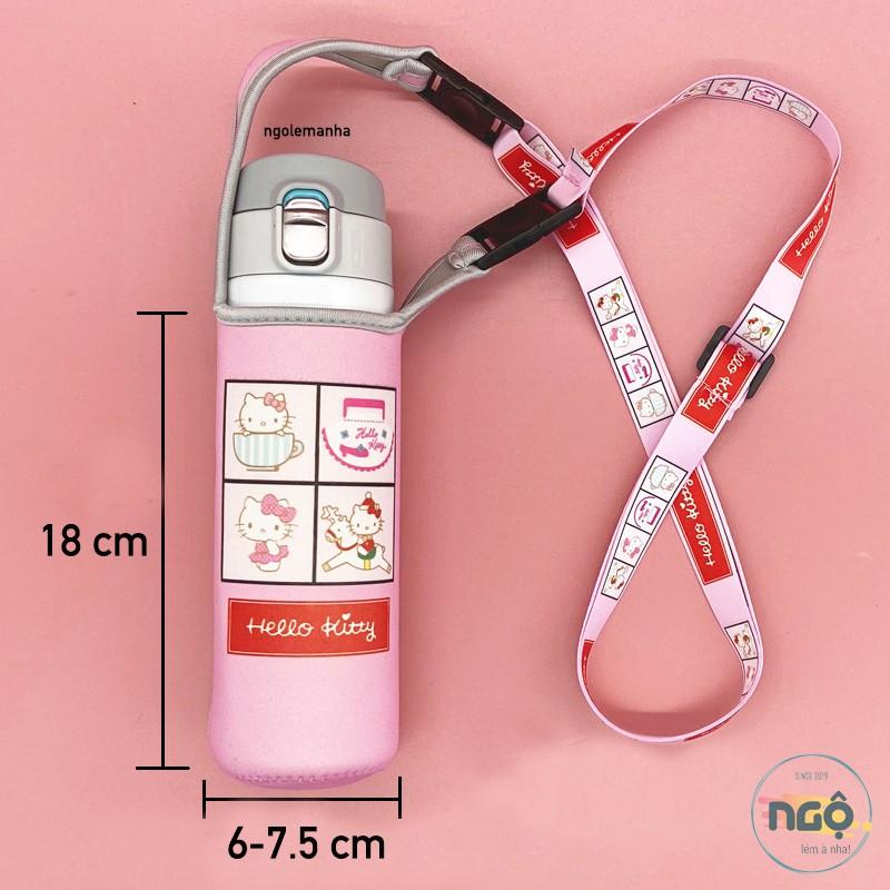 COMBO TÚI ĐỰNG BÌNH / LY GIỮ NHIỆT KÈM DÂY < 650ml - Họa tiết tươi sáng