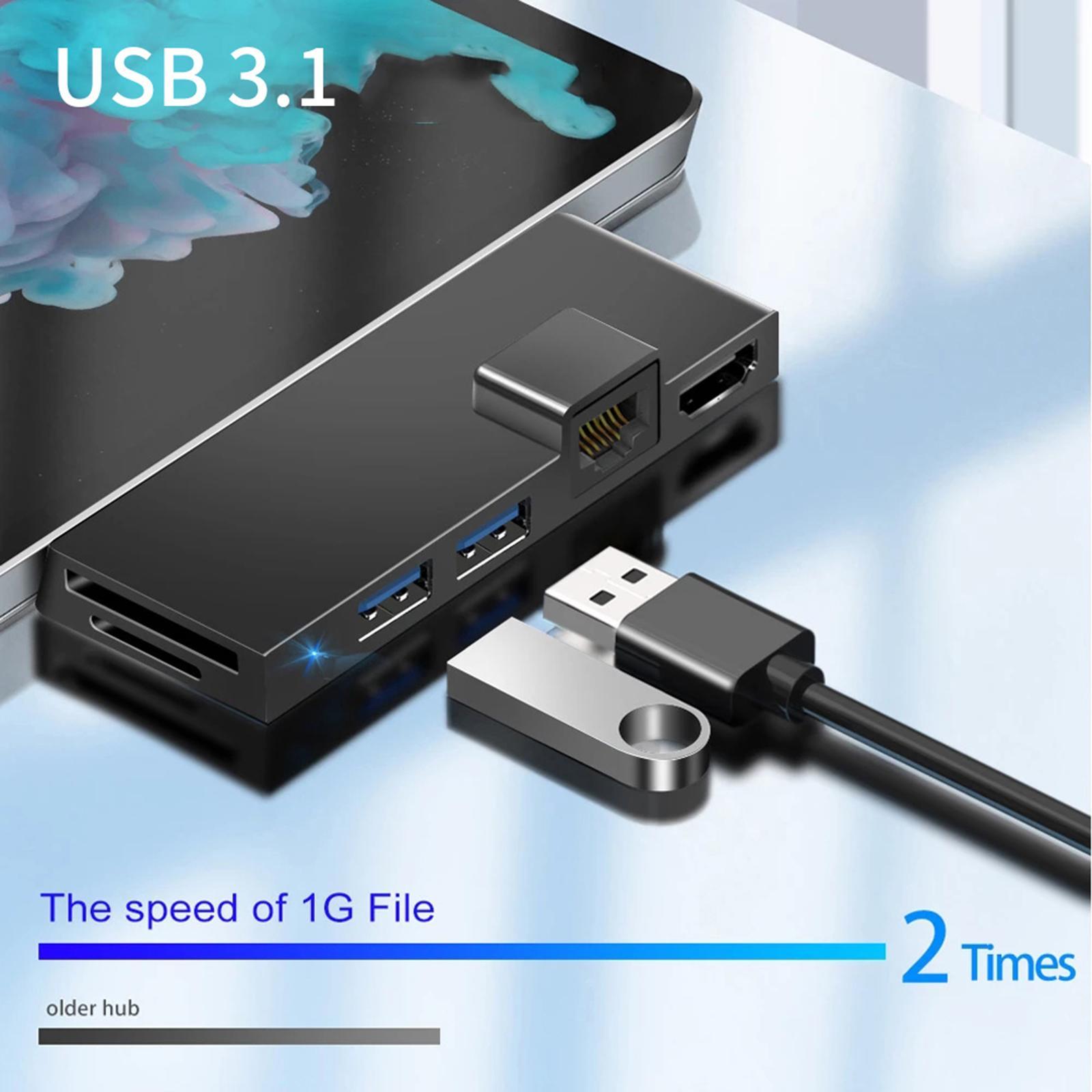 6 in 1 Docking Station   USB3.1 Ethernet  Surface /5/6