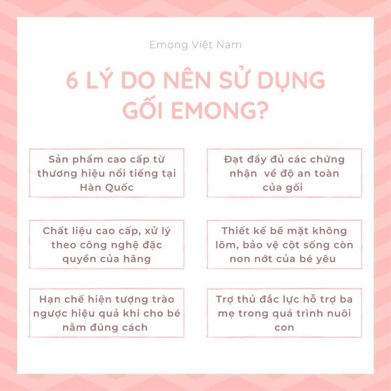 GỐI CHỐNG TRÀO NGƯỢC CHO BÉ EMONG , GỐI CHỐNG TRÀO HÀN QUỐC CHO TRẺ SƠ SINH