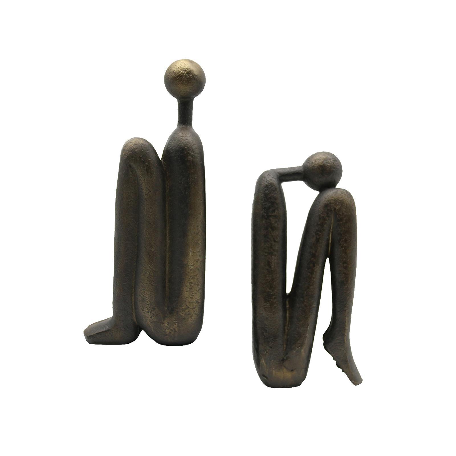 Thinker Bookends Figurine Bookend Sculpture Ornament Living Room Desktop Decorative Bookends Book Stand Nordic Bookends for Shelves