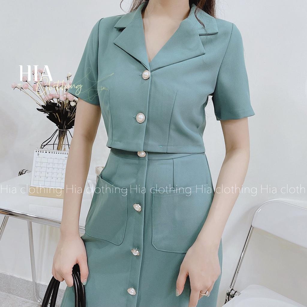 Set Áo Cổ Vest Chân Váy Dài| Thiết Kế Độc Quyền|HIA Clothing S405