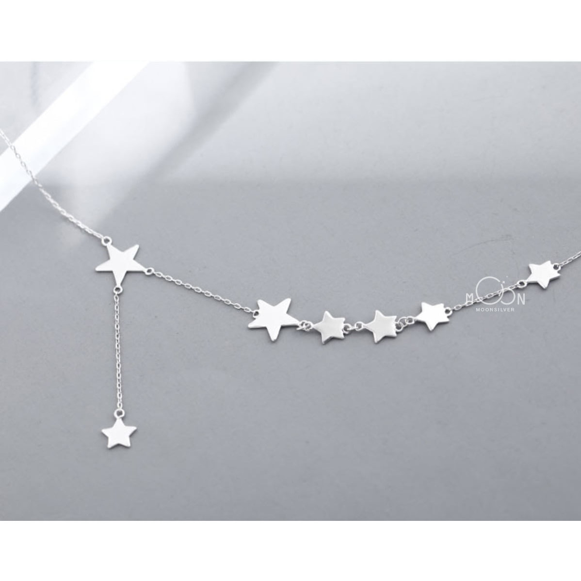 Choker bạc chuỗi ngôi sao cá tính