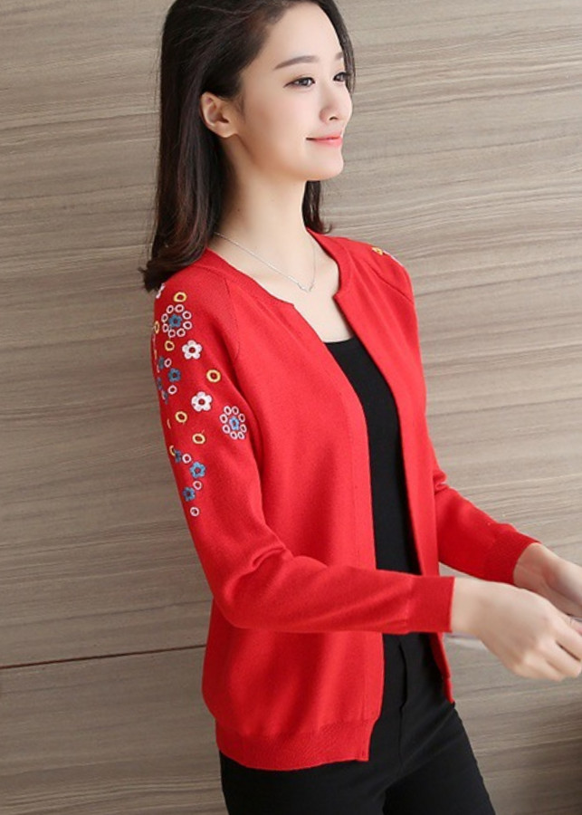 Áo Len Nữ Cardigan Áo Khoác Len Kiểu Hàn Quốc Thêu Hoa ALN020 MayHomes Thời Trang Thu Đông