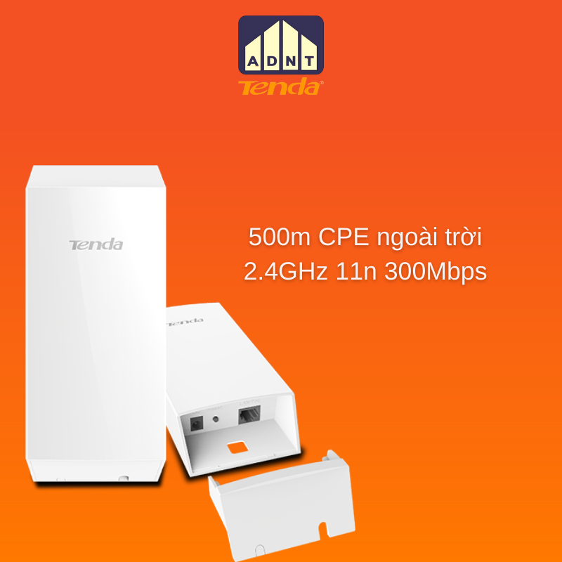 Thiết bị thu phát wifi ngoài trời tốc độ 300 Mbps CPE O1 Tenda hàng chính hãng