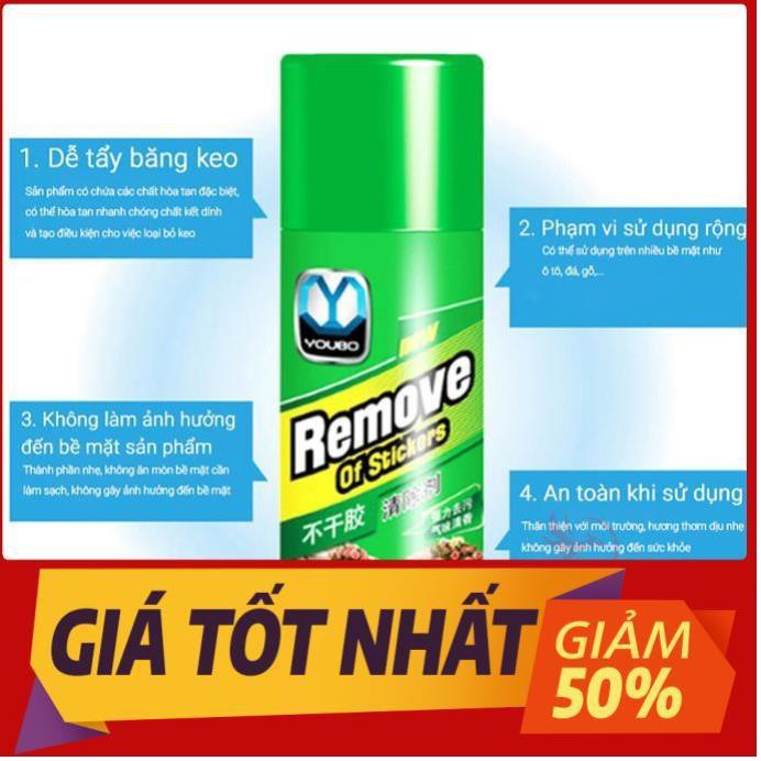Bình dung dịch chai xịt tẩy keo dán băng dính đa năng Sticker Remover rửa sạch vết 3m decal nhựa đường