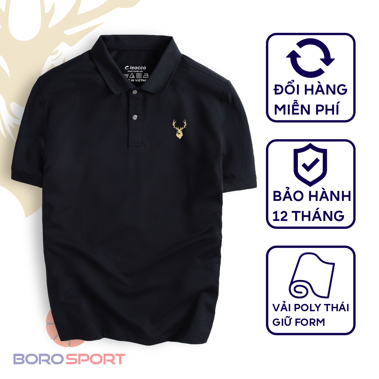 Áo Polo Boro Sport Chất Liệu Vải Poly Thái Giữ Form Thiết Kế Thời Trang Năng Động HH