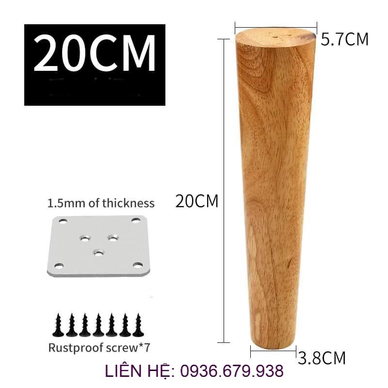 *GIÁ SỐC* COMBO 4 CHÂN GỖ CAO SU TRÒN 20CM