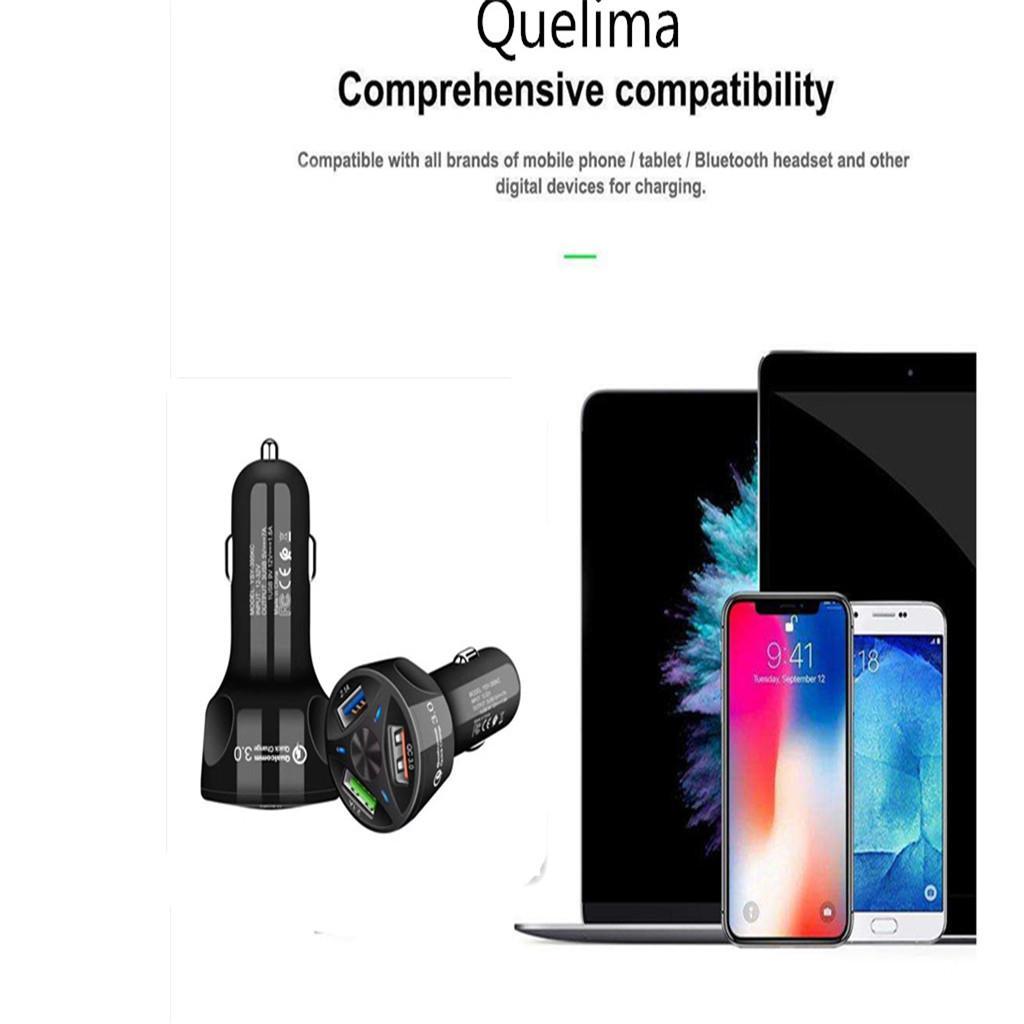 Quick Fast Car Charger QC3.0 USB 3 Ports Car Charger Fast Charging Universal