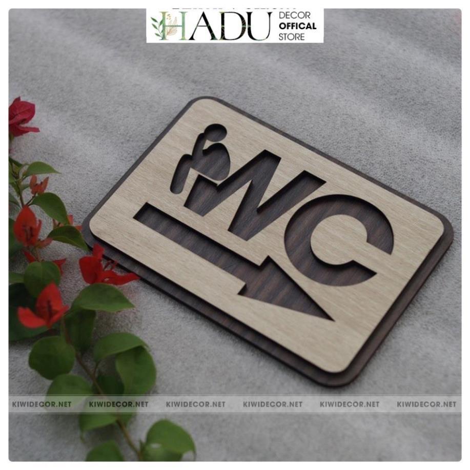 Bảng WC, Toilet Bằng Gỗ Vintage Decor - WC Nam Nữ - Restroom Chỉ hướng nhà vệ sinh - HaduDecor
