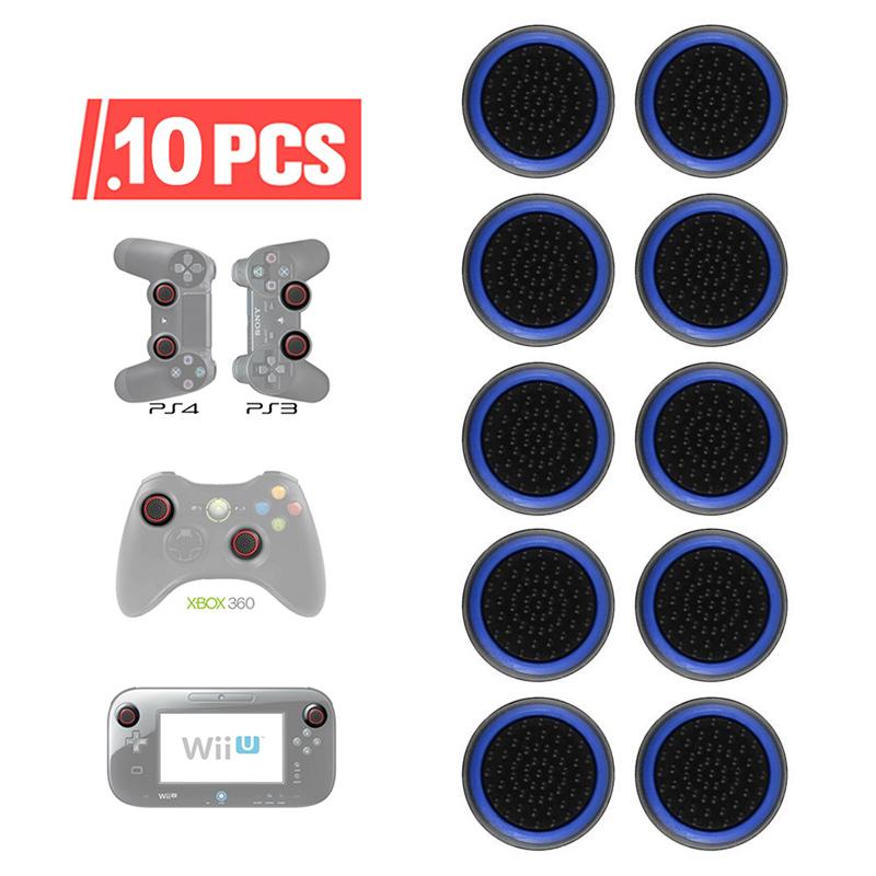 4 Cái/10 Cái Silicone Chống Trượt Cần Điều Khiển Tương Tự Cần Điều Khiển Ngón Tay Cái Thanh Kẹp Mũ Cho PS3 PS4 PS5 Bộ Điều Khiển Xbox 360 Xbox One Màu sắc: 10 Cái Màu Xanh Đen