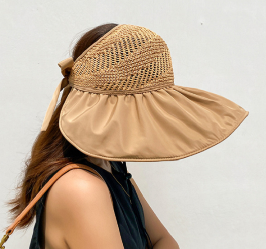 Mũ rộng vành chống nắng chống tia cực tím thắt nơ cao cấp, nón nữ đi nắng đi biển thời trang