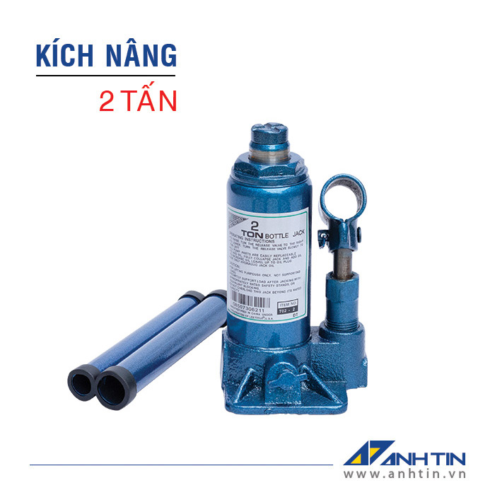 Con đội 2 tấn | Kích nâng xe ô tô xe tải | Kích thủy lực 2 tấn | Chiều cao nâng 80mm | Chiều cao ren 55mm