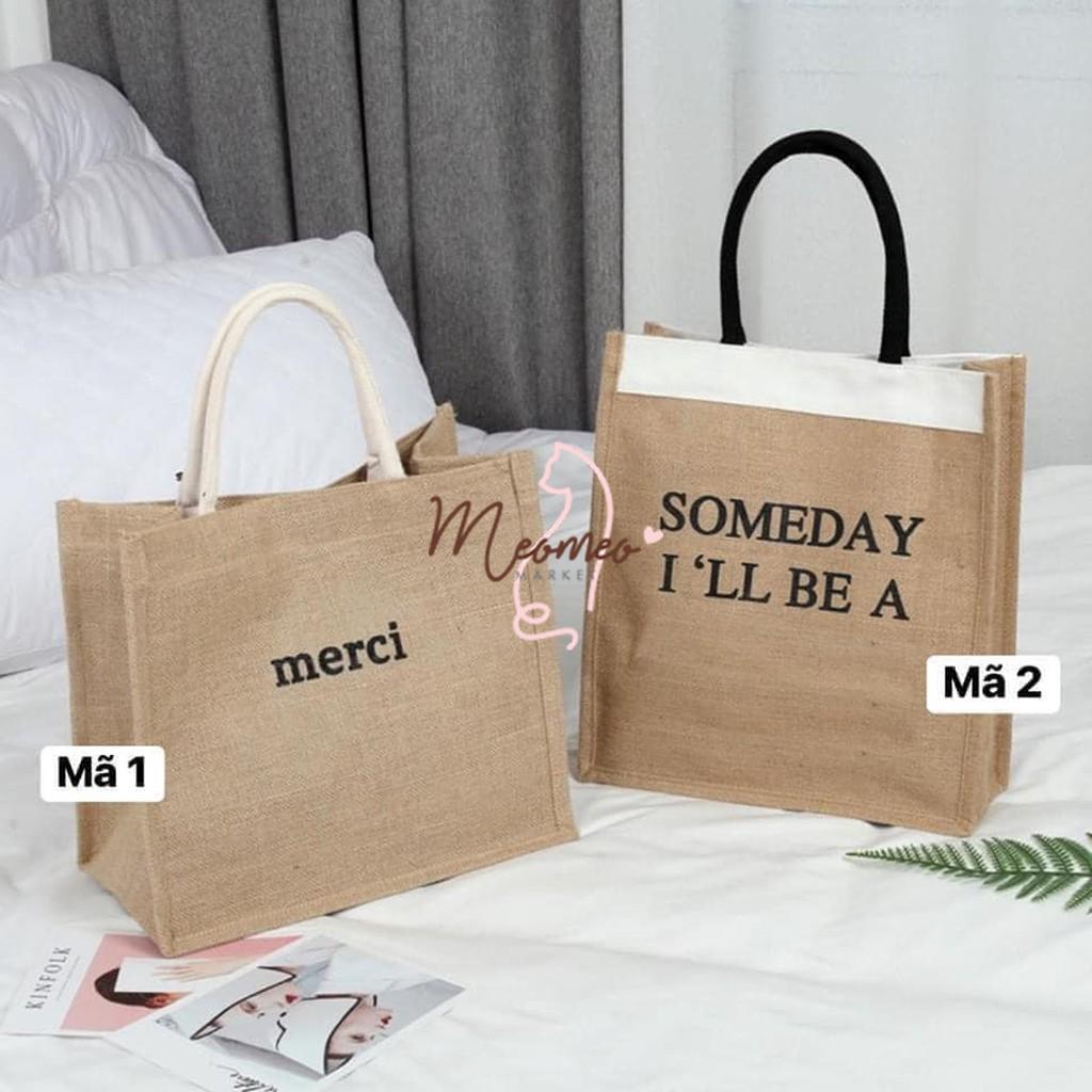 Túi Cói Đi Du Lịch Đi Biển Đi Chơi Siêu Hot Hit - Túi Cói Merci Loại 1 Cực Trend