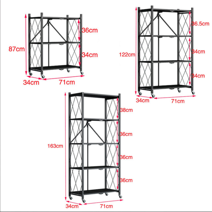 Kệ Nhà bếp thông minh 3 tầng có bánh xe di động , Kệ để đồ đa năng bản năng cấp 2021