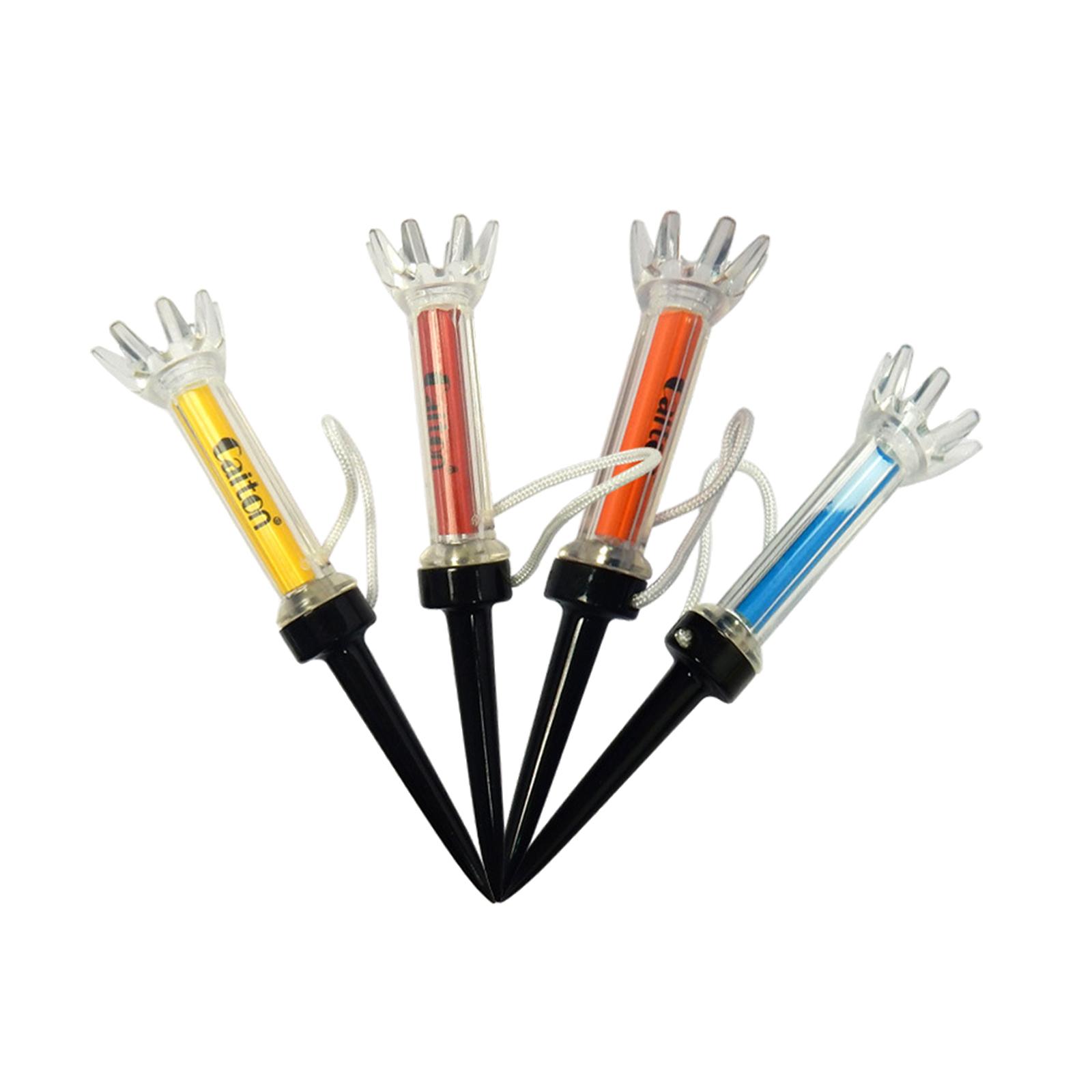 Golf Tee Set, 5pcs Magnetic Golf Tees Plastic Golf Tees Pre-set Golf Tees with Built-in Spring Golf Hitting Training Aids Tool