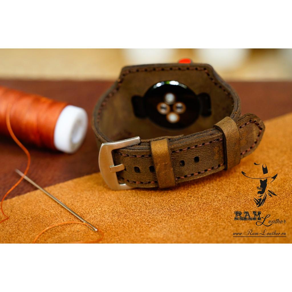 DÂY APPLE WATCH BUNDSTRAP BX1  DA BÒ NÂU ĐẤT -ĐỦ SIZE CHO APPLE WATCH 38/40 , 42/44