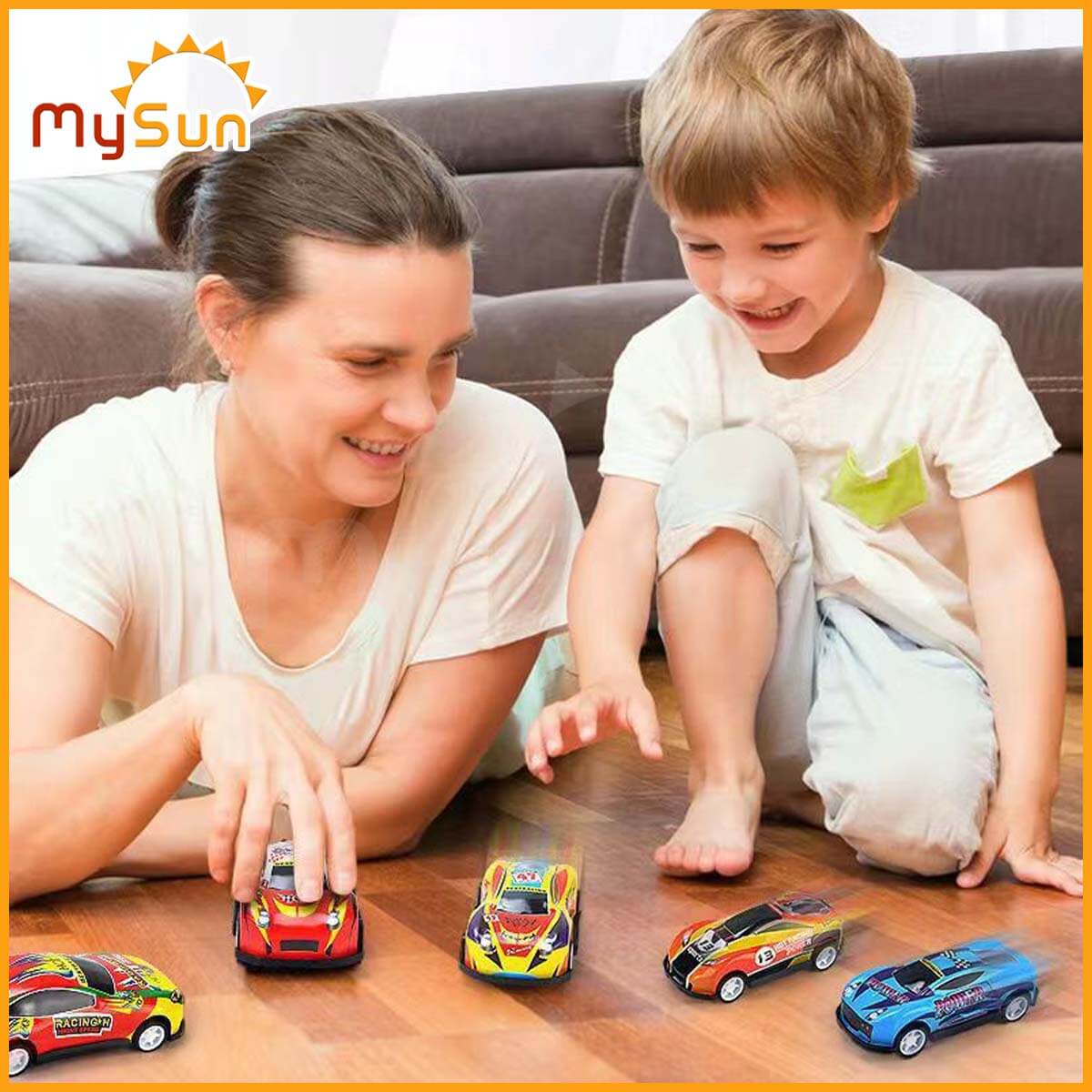 Bộ xe đua ô tô đồ chơi mô hình oto cho bé trai bằng hợp kim sắt MySun