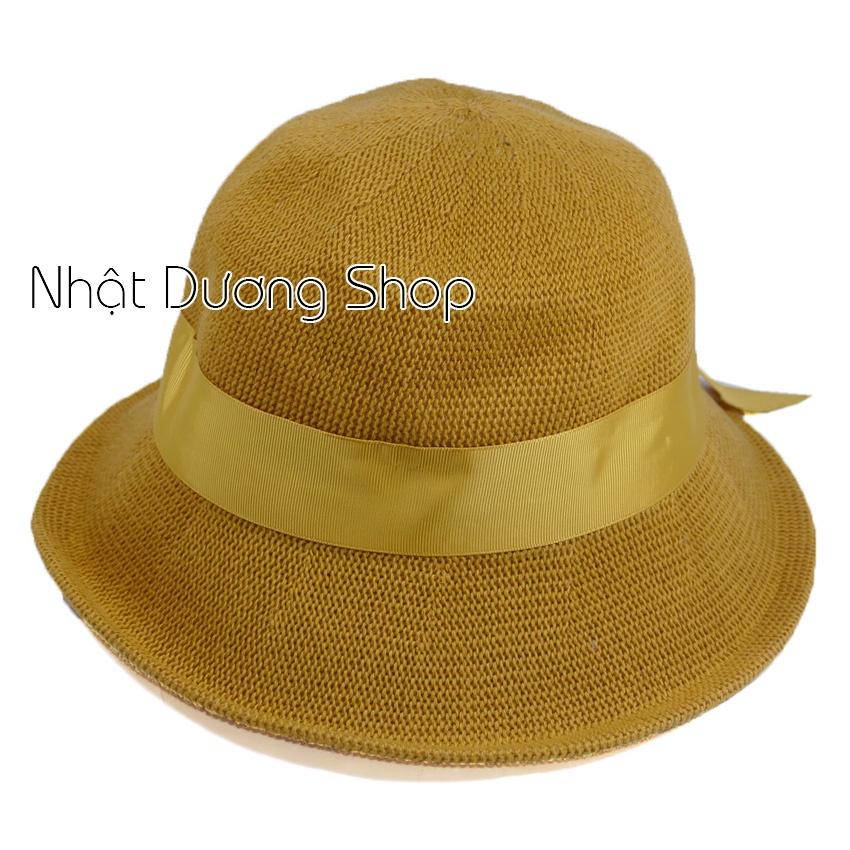 Nón bo nữ vành nhỏ siêu dễ thương -Gồm 2 màu:Vàng và đen nón phù hợp cho các bạn đi chơi hoặc du lịch