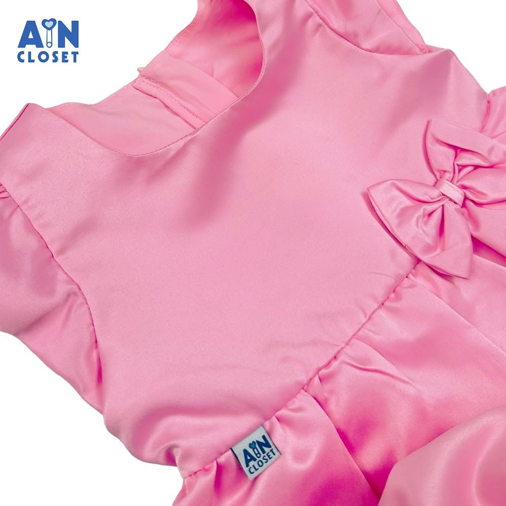 Đầm bé gái hoạ tiết Nơ Bí Hồng Tafta - AICDBGFPNKZD - AIN Closet