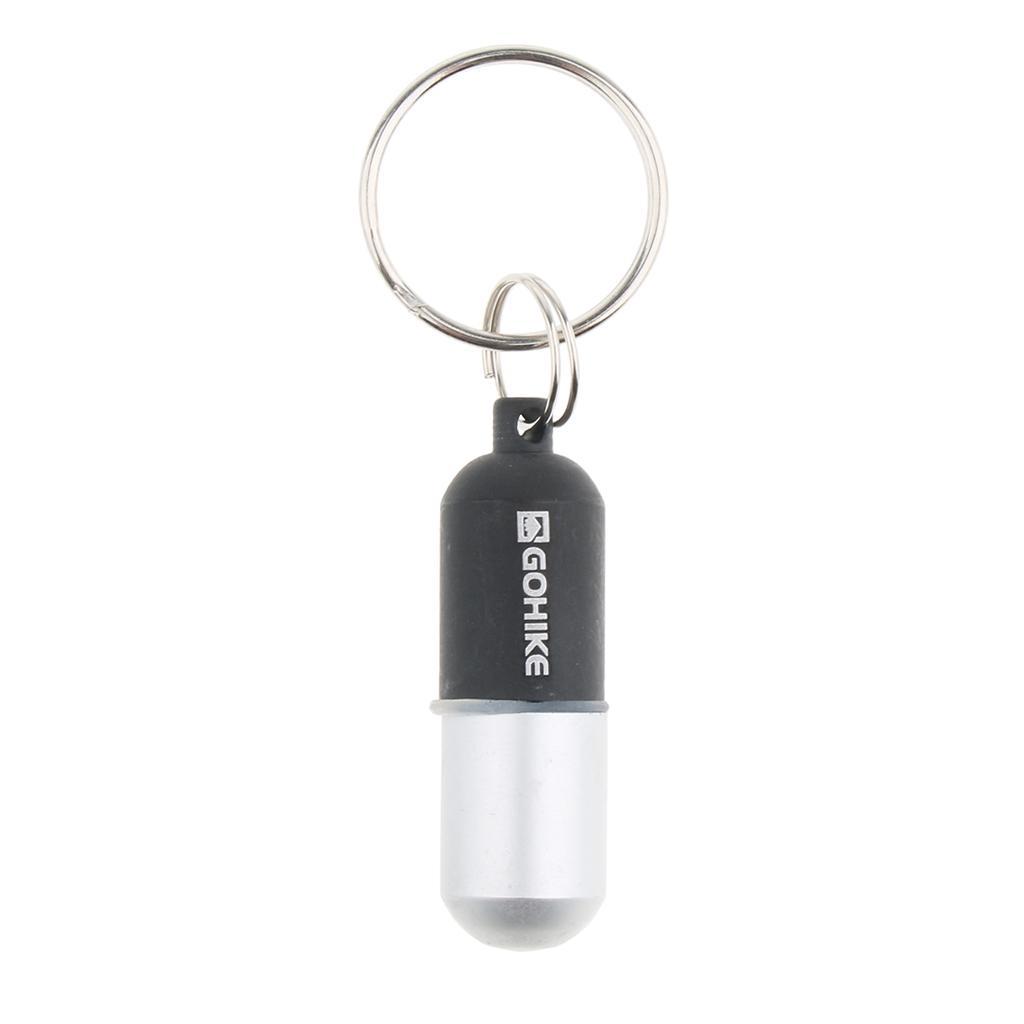 2pcs Waterproof Aluminum Pill Storage Box Keychain Tablet Holder Case