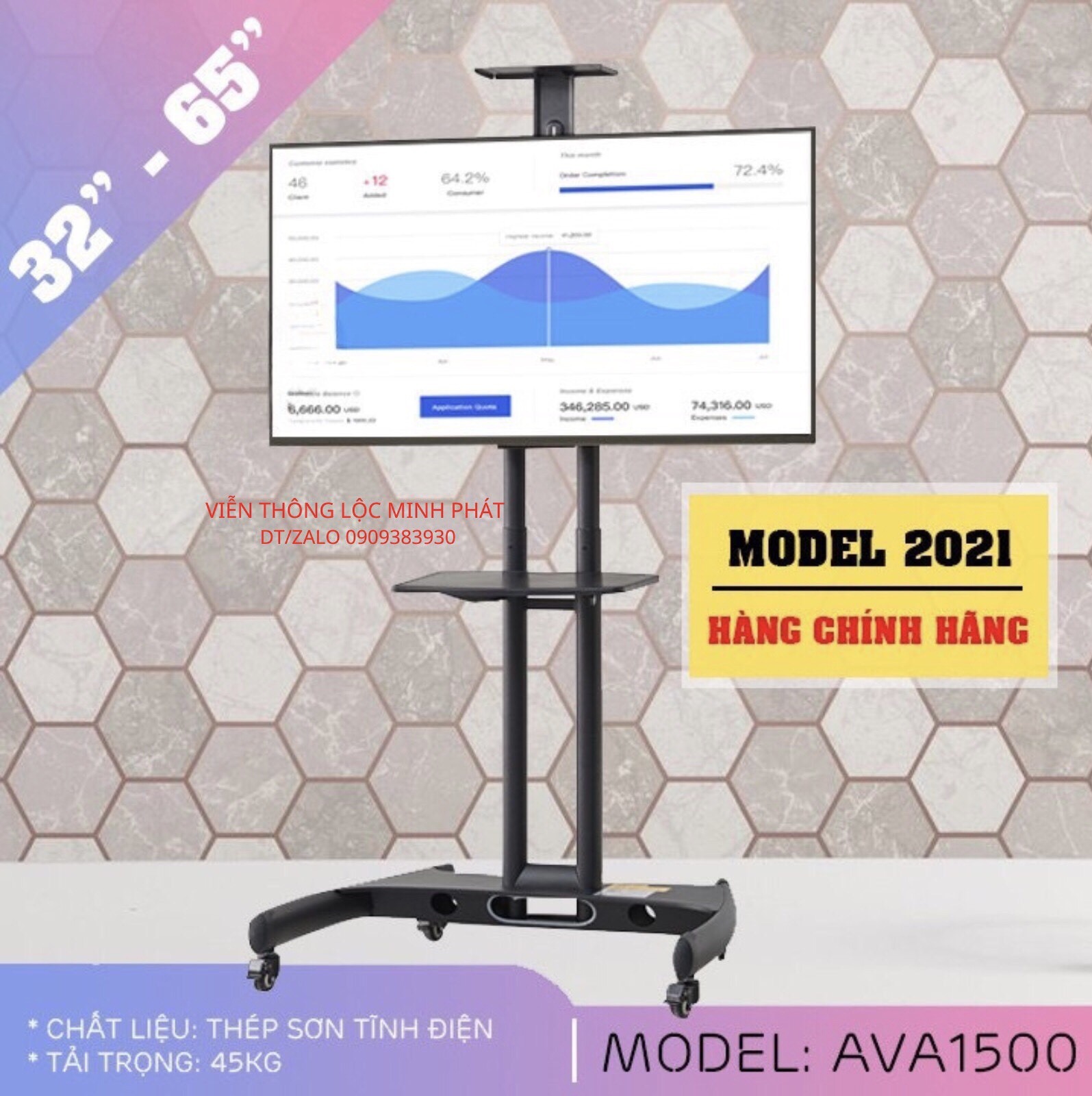 Giá Treo Tivi Di Động NB AVA1500 32 - 75 Inch Giá Treo Tivi Có Bánh Xe Di Chuyển