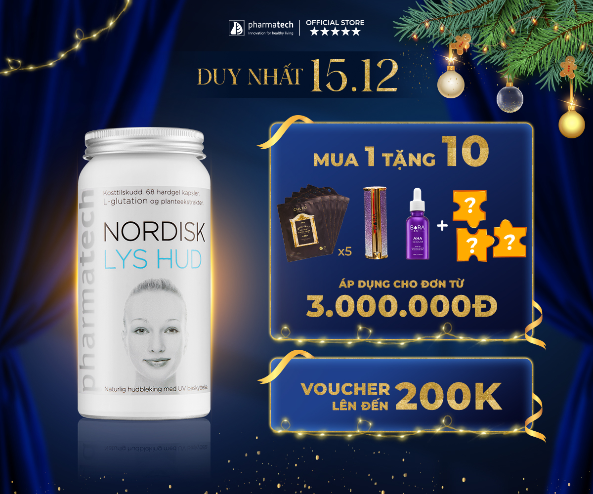 Viên Nang Hỗ Trợ Làm Trắng, Bảo Vệ Làn Da Pharmatech Nordisk Lys Hud Lọ 68 Viên