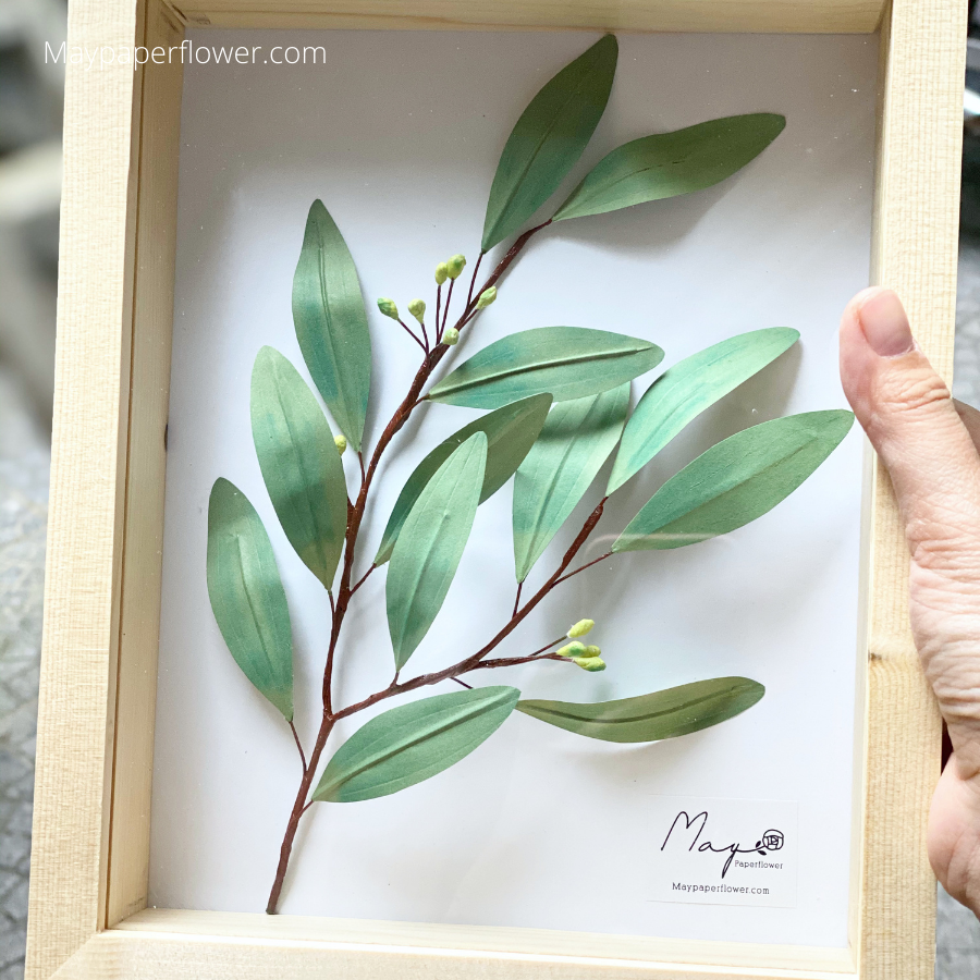 Tranh hoa giấy handmade trang trí cao cấp SIMPLICITY Set Lá size cm - Maypaperflower Hoa giấy nghệ thuật