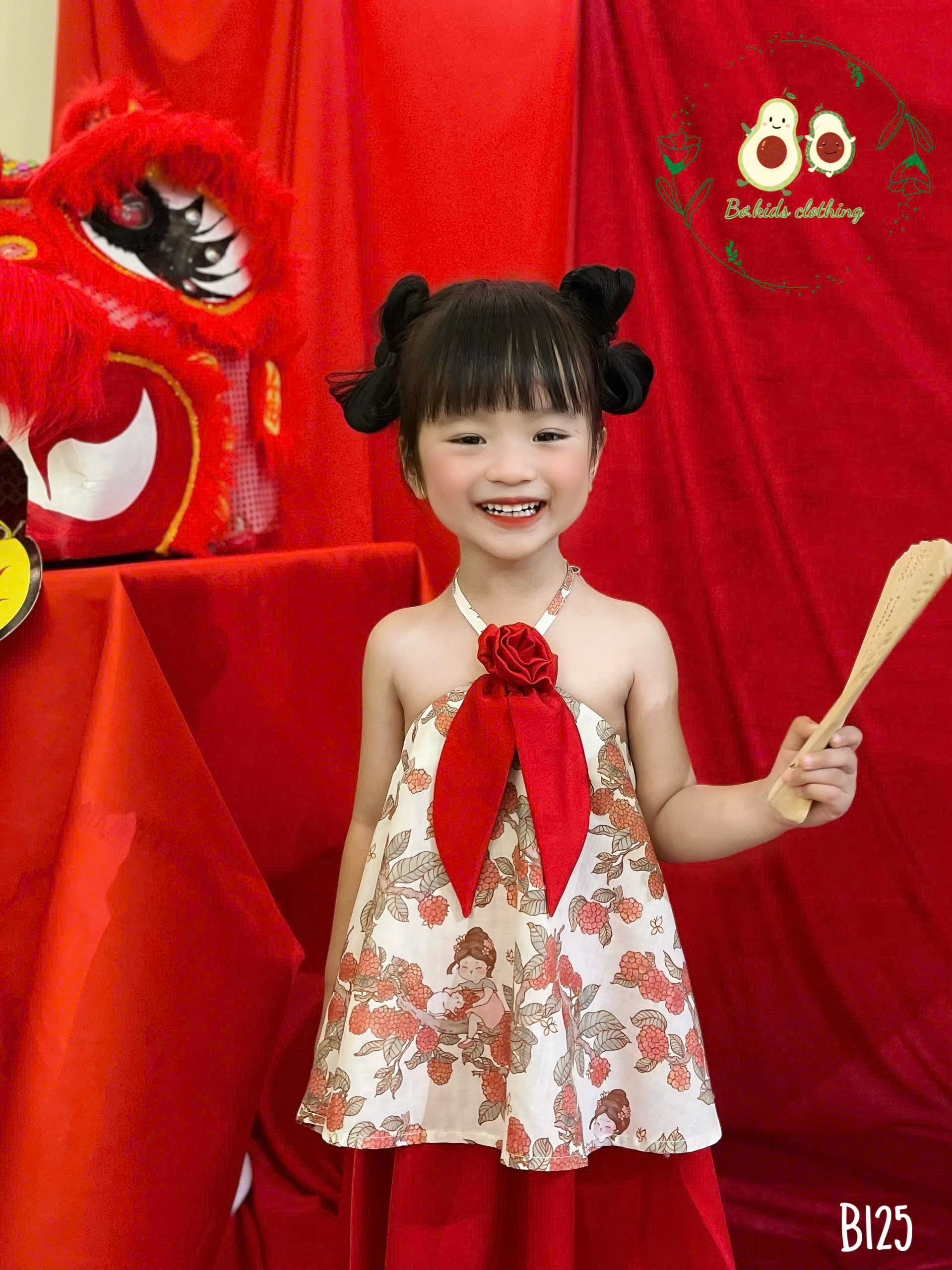 Đầm cổ yếm 2 tầng cho bé gái mặc lễ tết noel giáng sinh năm mới dự tiệc biễu diễn từ 10-40kg chất lụa mềm